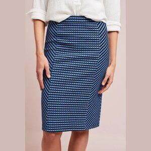 NWT Anthropologie Maeve Textured Indigo Pencil Skirt